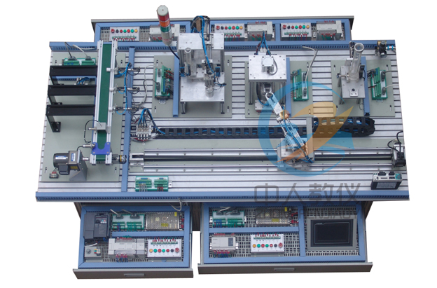 自動化生產(chǎn)線安裝與調(diào)試實(shí)訓(xùn)裝置,自動生產(chǎn)線實(shí)訓(xùn)考核裝備俯視圖