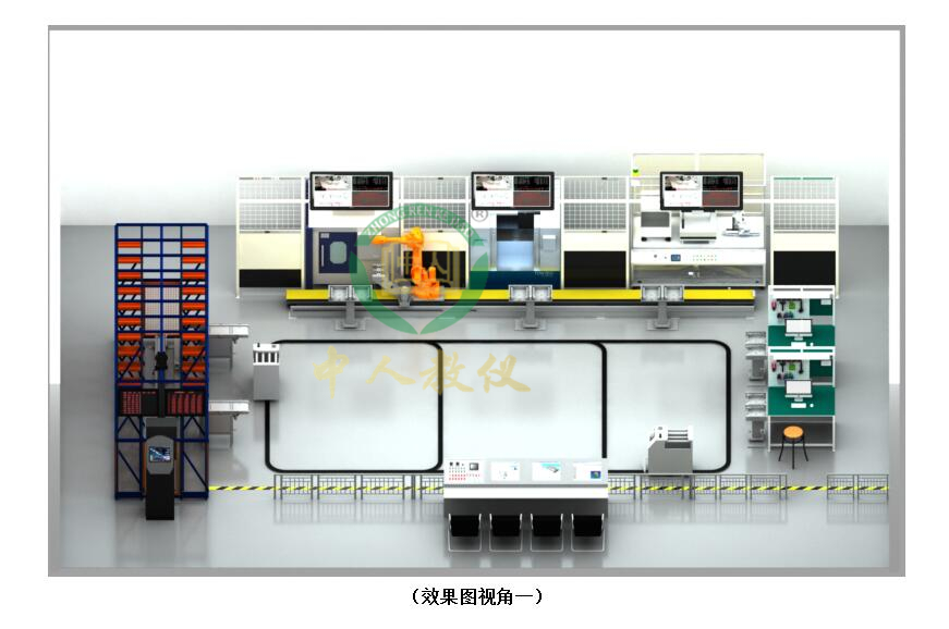 智能加工柔性實訓系統(tǒng),智能工廠實訓系統(tǒng)（WMS+MES+ERP）